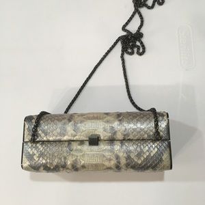 Alidio Michelli Snakeskin Clutch Crossbody